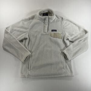 Patagonia Re-Tool Snap-T Fleece Pullover Womens M Ivory Jacket Trek Outdoors
